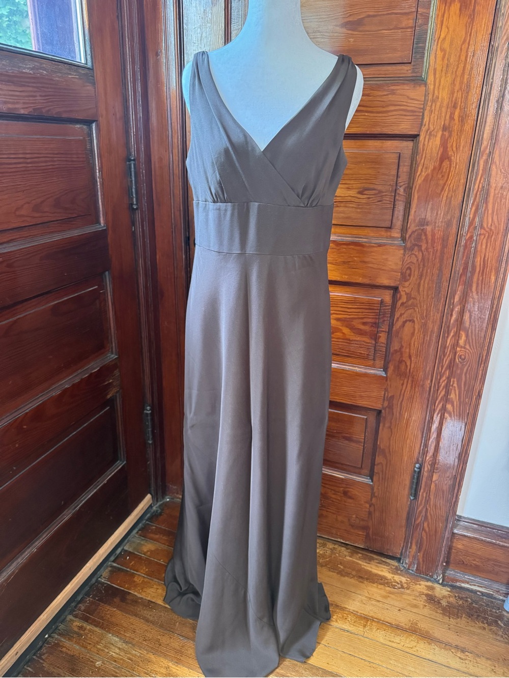 J.Crew Sophia Silk Evening Gown – Size 10 – Espresso Brown / Cocoa Brown